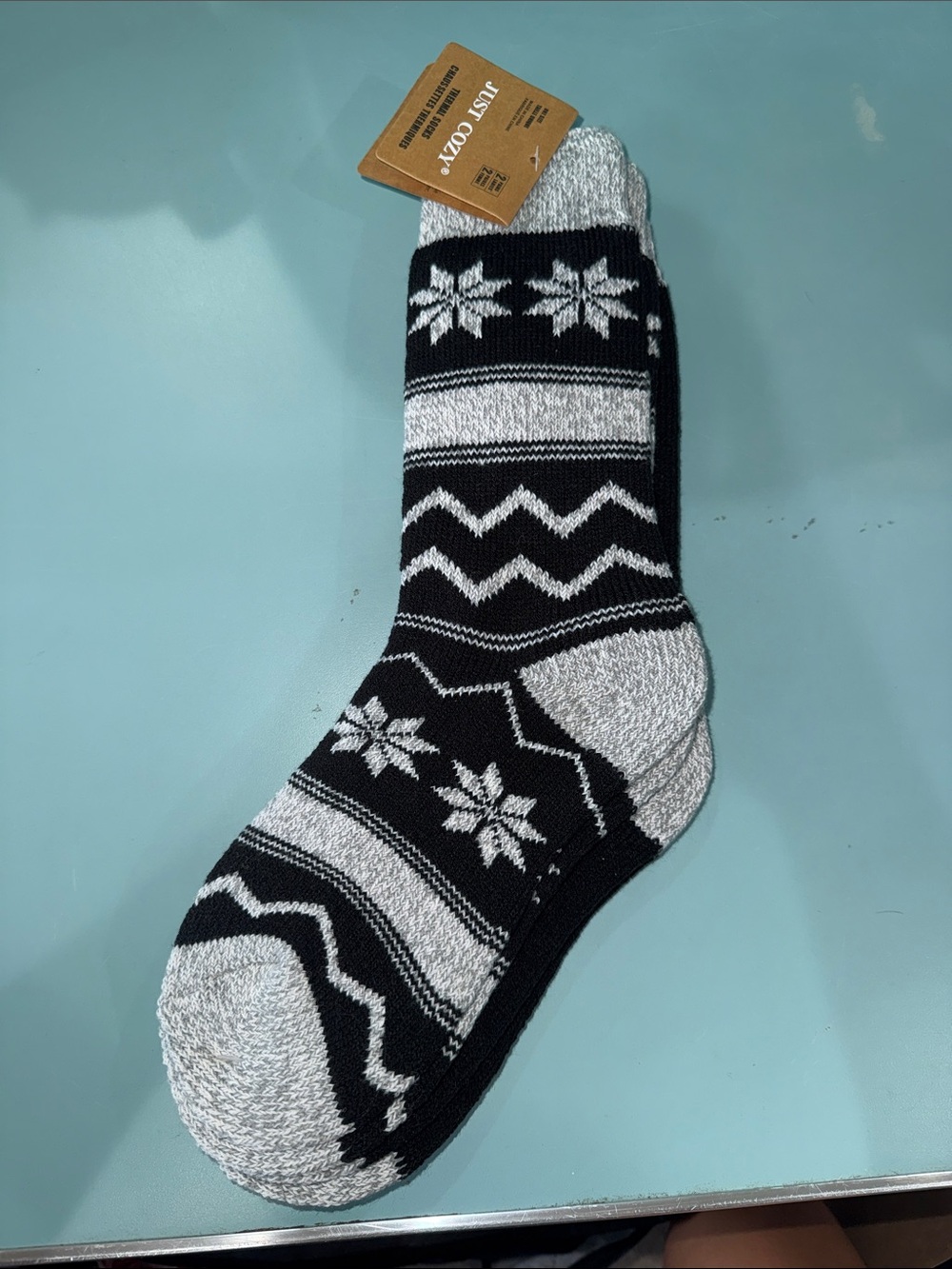 Cozy Black & Gray Patterned Women's Socks